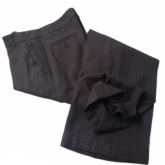 CARRIERE Black Pants Wide Leg w Pinstripe - Picture 9 of 11